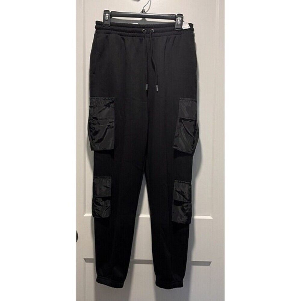 Women's Boyfriend Sweatpant Jogger 6Pockets Rue 21 Black Cargo‎ Pants  Small